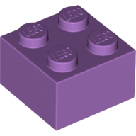 Lego kostka (kostička) 2x2, levandulová střední (6070321)